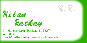 milan ratkay business card